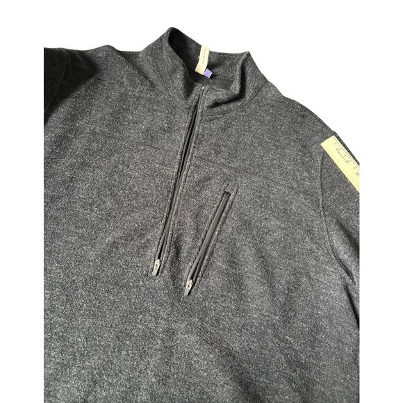 Ibex Men’s Sweater Pullover size XL Gray Merino Wool Quarter Zip - Picture 7 of 8